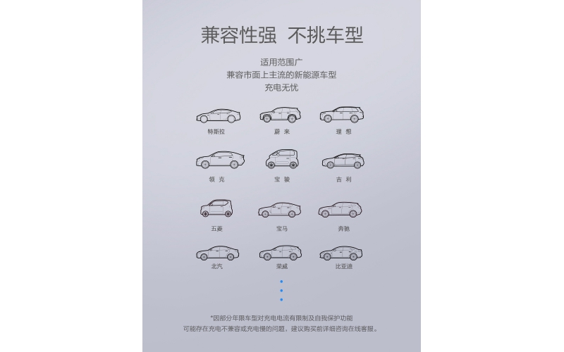 公牛安全充電槍風尚款不僅支持給特斯拉新能源汽車充電，也支持多款新能源汽車使用